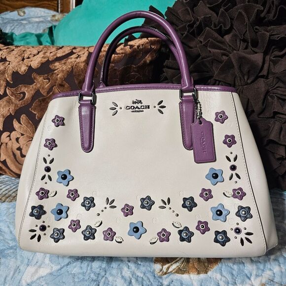 RARE! Coach Margot Carryall Floral Applique - Picture 1 of 8